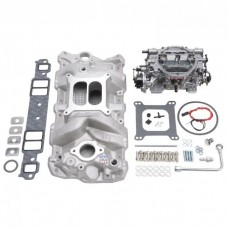 1970-1972 Monte Carlo Edelbrock 2023 Manifold And Carb Kit; Performer Rpm; Small Block Chevrolet; Natural