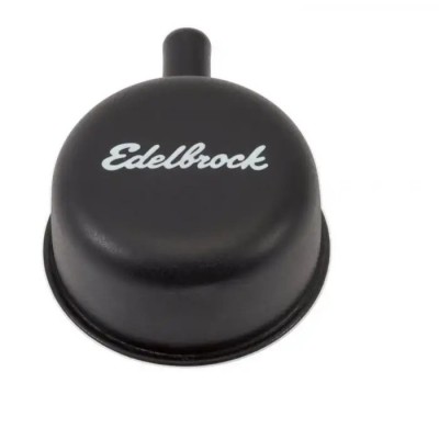 Edelbrock 4413 Round Cap W/Nipple Black