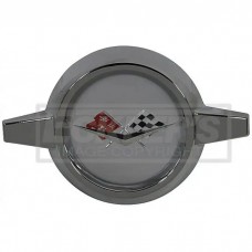 El Camino Wheel Spinner Set, Silver, With Crossed-Flags & Bowtie, 1959-60