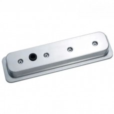 Engine Valve Covers; Center Bolt Style; Die Cast; Polished w/ No Logo; SB Chevy