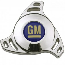 Carburetor Air Cleaner Center Nut; Small High Tech Style; GM Logo Center; Chrome