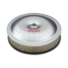 Engine Air Cleaner Kit; Super-Light; 14 Inch; Aluminum; Clear; Bowtie/Chevy Logo