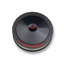 Engine Air Cleaner Kit; Carbon-Style; 14 In; Aluminum; Black; Bowtie,Chevy Logo