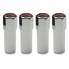Engine Valve Cover Mini Nuts; Steel; Red; Bowtie Logo; Studs Included; 4 Pc