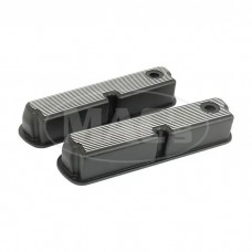 Ford Small Block Tall Finned Black Polished Aluminum Valve Covers