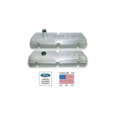 Cobra Valve Covers, Solid Letters, Polished Aluminum, Small-Block Ford