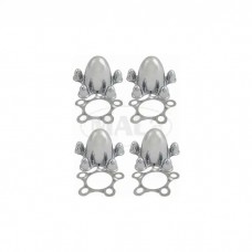 Center Cap Set Of Two, Spider Style, Chrome Plated Zinc Diecast, 5 x 4-3/4" Bolt Circle