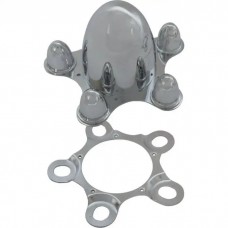 Center Cap Set Of Two, Spider Style, Chrome Plated Zinc Diecast, 5 x 5" Bolt Circle