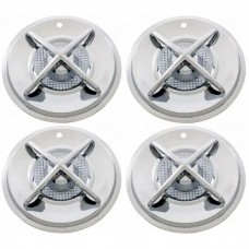 Wheel Cover Set, Spinning Cross-Bar Center, Chrome, For 15'' Steel Wheels