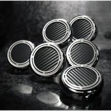 1997-2013 Corvette American Car Craft Engine Cap Covers Carbon Fiber And Chrome Slotted