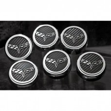2005-2013 Corvette American Car Craft Engine Cap Covers With Manual Transmisson Chrome And Brushed Stainless Steel