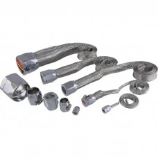 Corvette K&N Hose Cover Kit Universal Stainless Steel With Chrome Clamps