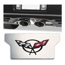 Plate,Exhaust Filler,Polished Stainless Steel,C5 Logo,97-04