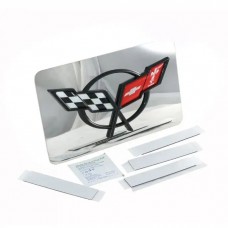 1997-2004 Corvette Exhaust Enhancer Plate With Black Acrylic C5 Logo