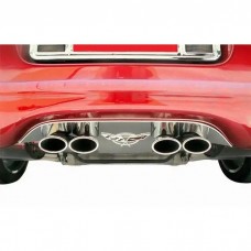 1997-2004 Corvette American Car Craft C5 Polished Stainless Steel Exhaust Filler Panel With 50th Anniversary Emblem