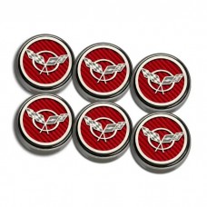 American Car Craft Chrome / Brushed Fluid Cap Covers, With Carbon Fiber, For Manual Transmission| 25-11679 Corvette 1997-2004