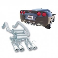 2005-2008 Corvette Borla Mufflers Sport S-Type Series With Quad Round Tips