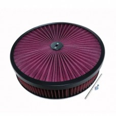 Corvette Air Cleaner Assembly Super Flow 14" With Black Edge Lid