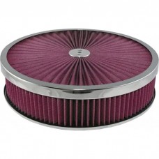 Corvette Air Cleaner Assembly Super Flow 14" With Chrome Edge Lid