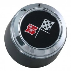 1973-1979 Corvette Wheel Center Cap Black With Emblem For Cars With Aluminum Wheels