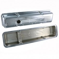 Chevy Small Block Chrome Valve Covers With 327 Logo, Short,1958-1986