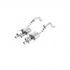 2014-2015 Corvette Borla Stingray Rear Section Exhaust ATAK Quad RoundRolled Angle-Cut Long Tips  with NPP