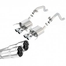 2014-2016 Corvette Borla S-Type Rear Section 2.75' Exhaust 4-4.25' Dual Round Rolled Angle Cut Tips w/o  NPP