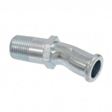 1956-1958 Corvette Water Pump Heater Hose Fitting, 3/8" NPT, 5/8"  Hose, 20° Bend