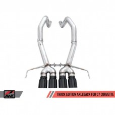 2014-2019 Corvette AWE Track Edition Axleback Exhaust for C7 Corvette with or without AFM Valves, Diamond Black Tips