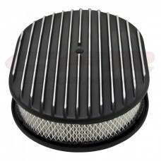 Finned Aluminum Air Cleaner, 12'' Oval With Black Finish, 1932-1985