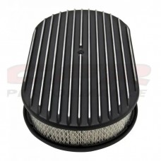 Finned Aluminum Air Cleaner, 15'' Oval With Black Finish, 1932-1985
