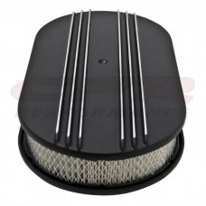 Partial-Finned Aluminum Air Cleaner, 15'' Oval With Black Finish