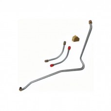 1967-1968 Camaro Fuel Line Set, Fuel Pump To Holley Carburetor, Steel, 396/375hp, 3/8" With Fuel Block
