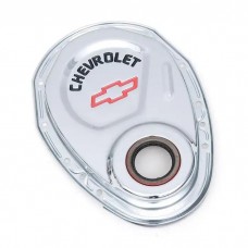 Camaro Timing Chain Cover, Small Block, Chrome, With Chevrolet Script & Bowtie Logo, 1967-1969