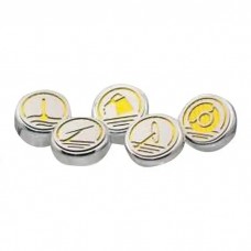 American Car Craft Camaro SS  Engine Cap Cover Set, Stainless Steel With Yellow Carbon Fiber Insert 2010-2013