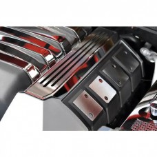 American Car Craft Camaro SS Fuel Rail Covers, V8, Polished Stainless Steel With Carbon Fiber, Ribbed 2010-2013