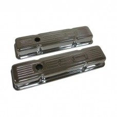1967-1987 Chevy Small Block Chrome Valve Covers With 350 Logo, Short,33-204442-1