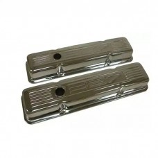 Chevy Small Block Chrome Valve Covers With 327 Logo, Short,1958-1986