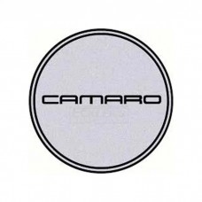Camaro Wheel Center Cap Emblem, Black Logo, Silver Background, 1967-2002