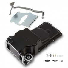 Camaro- Holley LS Retrofit Oil Pan, Additional Front Clearance, Carbon Black Ceramic , 1967-1969 & 1982-1992