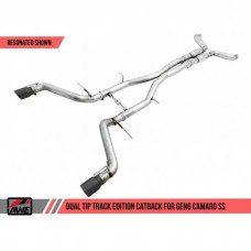 2016-2018 Camaro AWE Track Edition Cat-back Exhaust for SS - Non-Resonated - Diamond Black Tips (Dual Outlet)