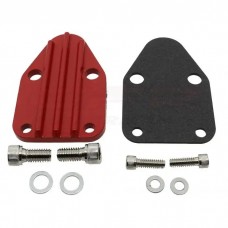 Chevy Small Block Zinc Alloy Fuel Pump Block Off Plate, Red