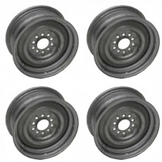 Full Size Chevy Steel Wheel Set, 14" X 6", For Disc Or Drum Brakes, 1958-1969