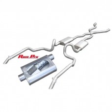 Chevy Impala Pypes Dual Exhaust System, 2.5", Race Pro Mufflers, Crossmember Back W/X-Pipes, 1965-1969