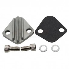 Chevy Big Block Zinc Alloy Fuel Pump Block Off Plate, Raw Finish