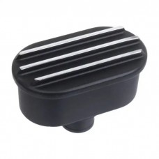 Finned Billet Valve Cover Breather with Black Finish