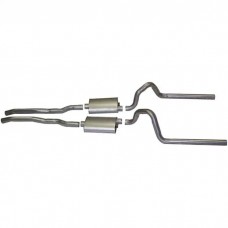 1964-1969 Mustang Concours Correct 2.25" Dual Exhaust System without H-Pipe, V8