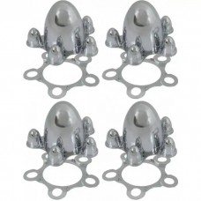 Chrome 5 x 4-1/2" Spider-Style Wheel Center Cap Set, 4 Pieces