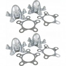 Chrome Plated Zinc Diecast Spider-Style Center Cap Set for  5 x 5-1/2" Bolt Circle, 4 Pieces