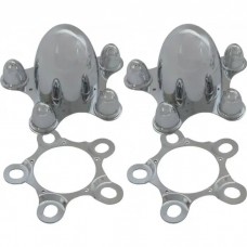 Chrome Plated Zinc Diecast Spider-Style Center Cap Set for 5 x 5" Bolt Circle, 2 Pieces